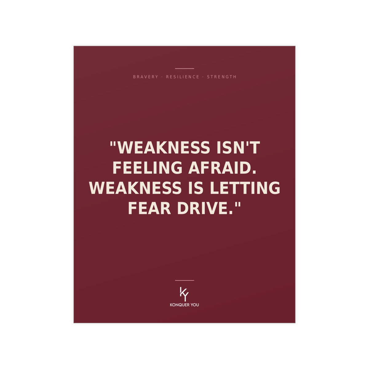 Konquer You | Strength Quote Poster | Motivational Typography Poster
