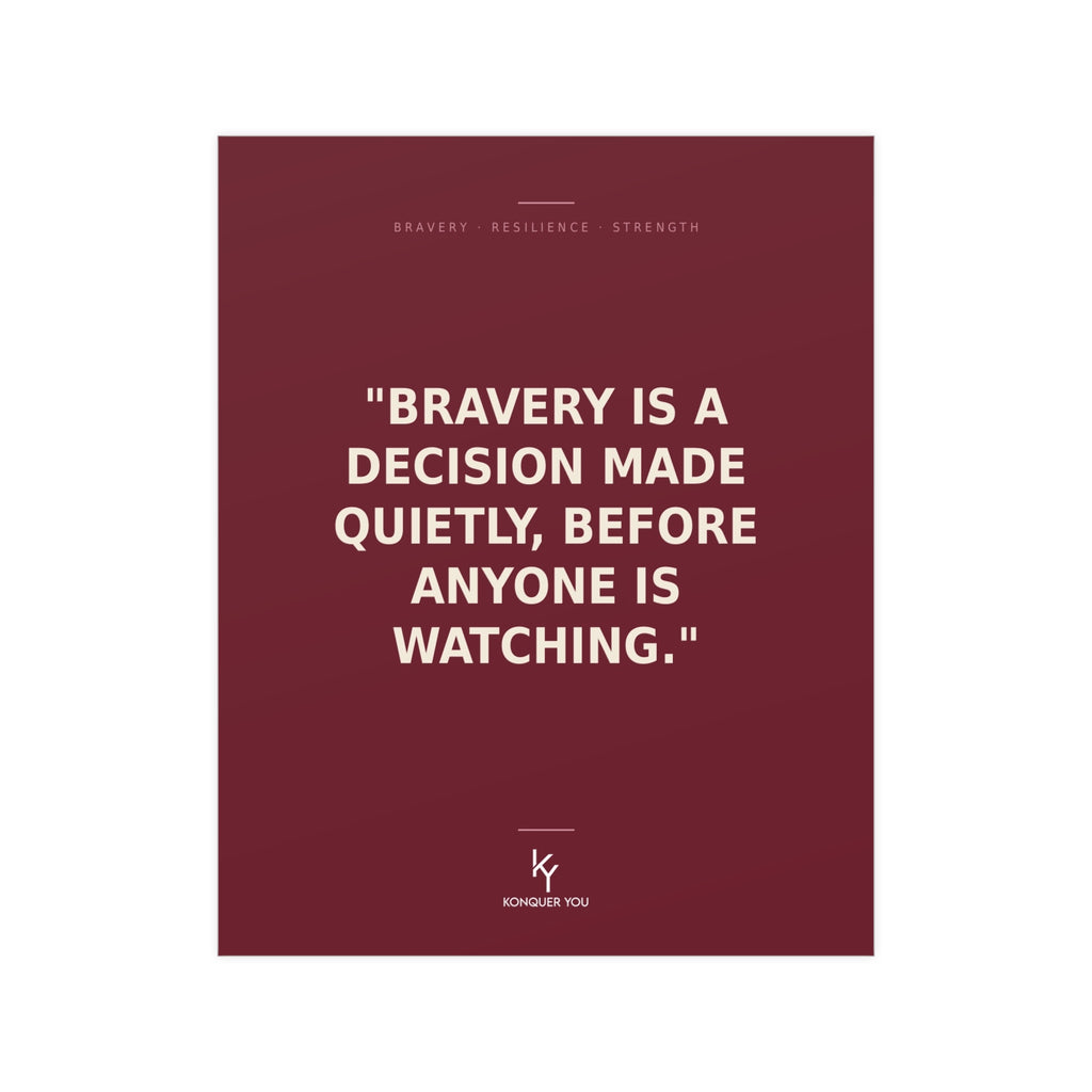 Konquer You | Bravery Quote Poster | Motivational Wall Art, Typography Print